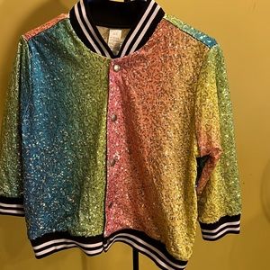 Child’s multi color jacket w/black & white trim on jacket. Size XLC